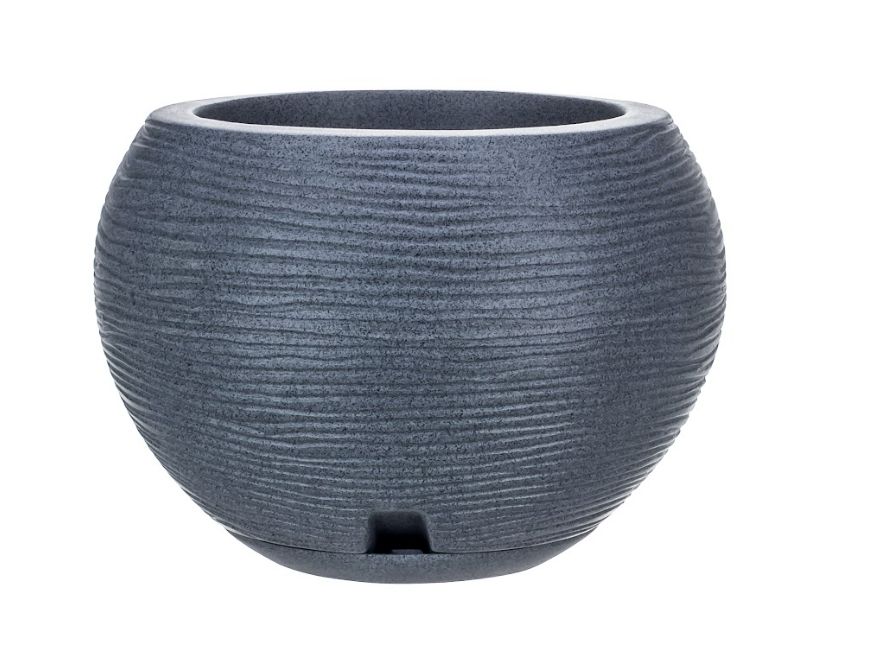 MACETERO GRAFITO FLORENCIA 24CM ALTO CON PLATO