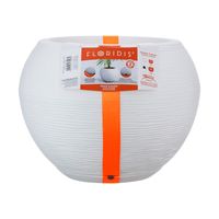 MACETERO BLANCO FLORENCIA 32CM ALTO CON PLATO