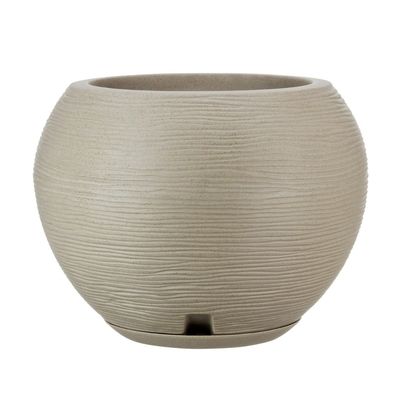 Imagen 2 del producto MACETERO BEIGE EFECTO PIEDRA 32CM ALTO CON PLATO