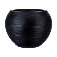 MACETERO NEGRO FLORENCIA 32CM ALTO CON PLATO