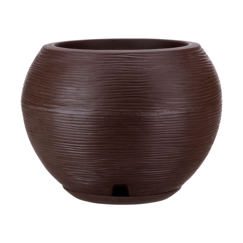 FLORIDIS - MACETERO FLORIDIS MARRON FLORENCIA 32CM ALTO CON PLATO