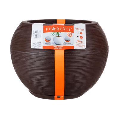 Imagen 2 del producto MACETERO MARRON FLORENCIA 32CM ALTO CON PLATO