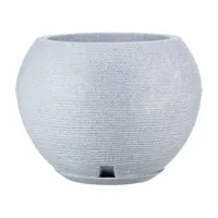 MACETERO GRIS CLARO FLORENCIA 32CM ALTO CON PLATO