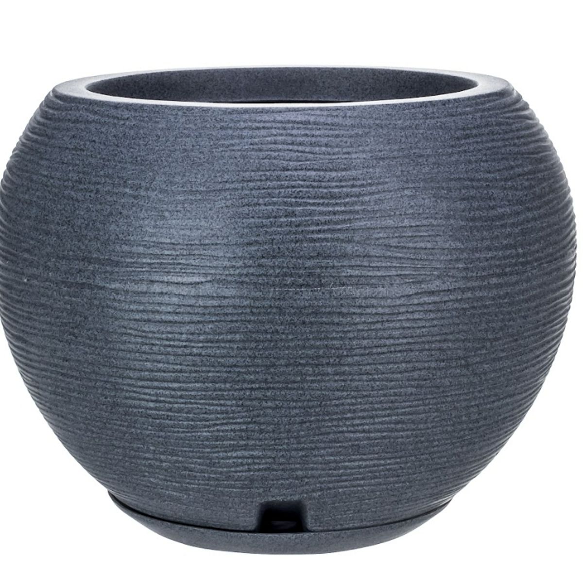 FLORIDIS - MACETERO FLORIDIS GRAFITO FLORENCIA 32CM ALTO CON PLATO