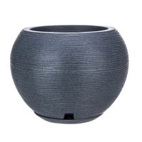 MACETERO GRAFITO FLORENCIA 32CM ALTO CON PLATO