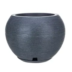 FLORIDIS - MACETERO GRAFITO FLORENCIA 32CM ALTO CON PLATO