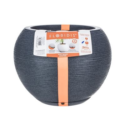 Imagen 2 del producto MACETERO GRAFITO FLORENCIA 32CM ALTO CON PLATO