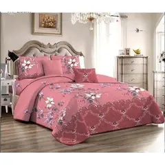 GENERICO - Quilt de Verano King Color Rosado con Diseño C3027