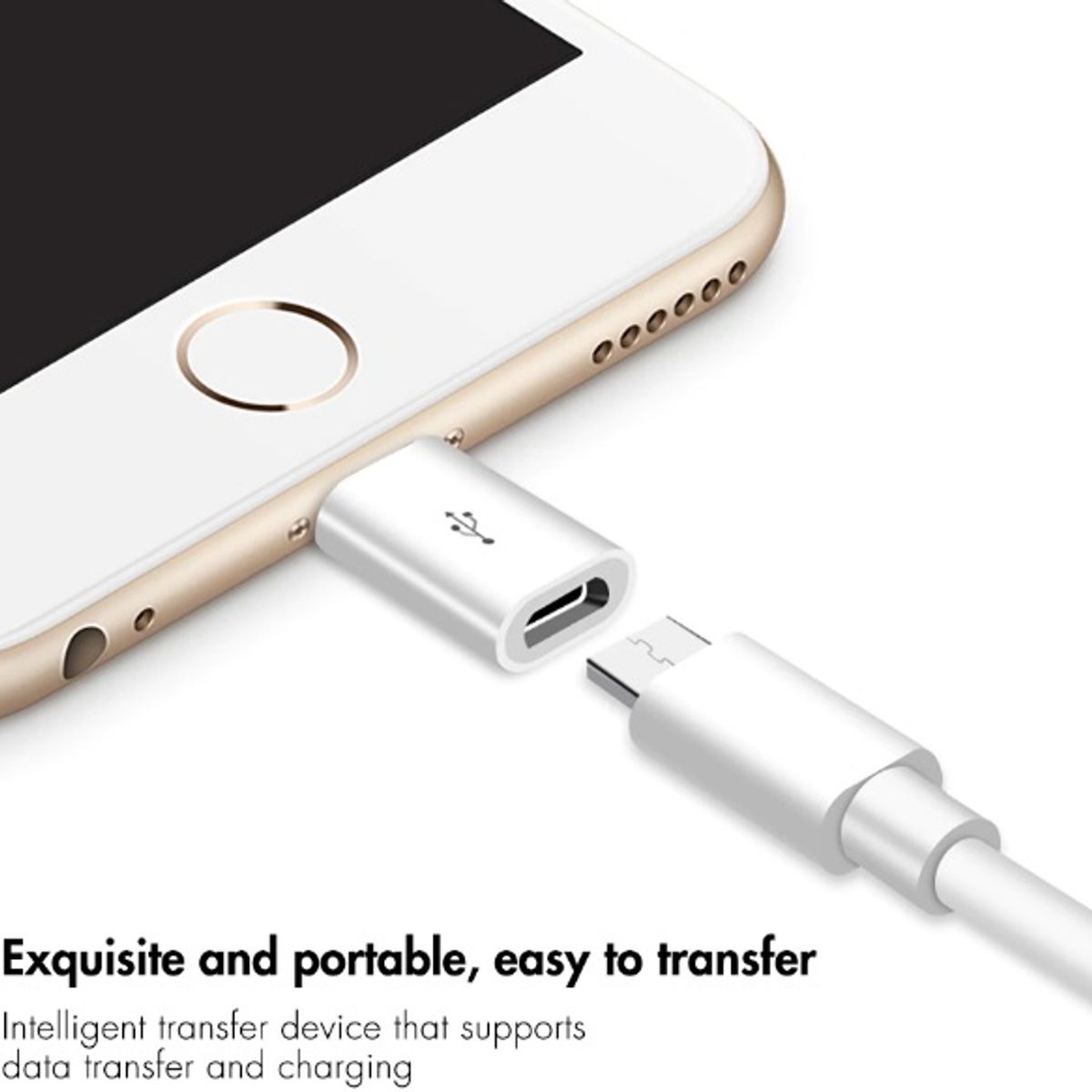 GENERICO - Adaptador para Iphone OTG de 8 pines Macho A Micro Usb V8 Hembra