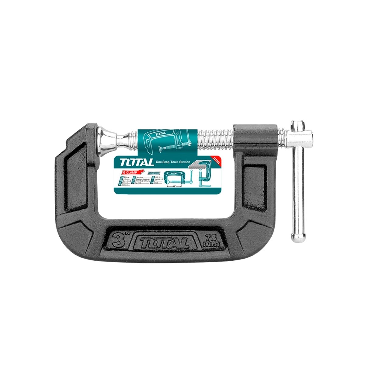 TOTAL TOOLS - Prensa tipo C 3 Pulgadas Industrial TOTAL