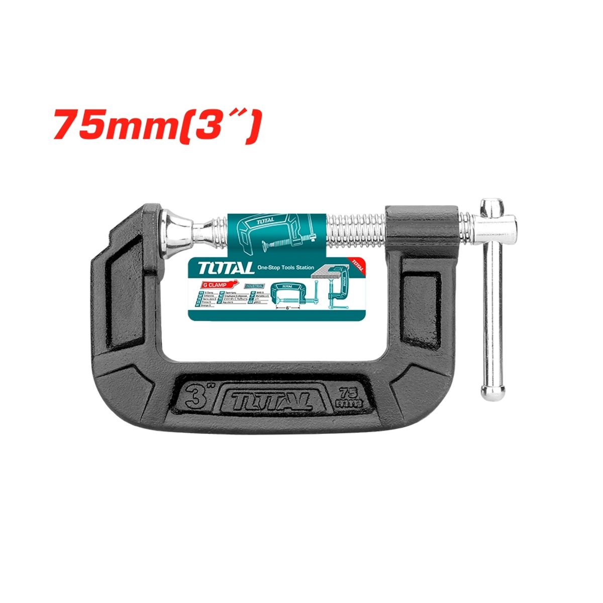 TOTAL TOOLS - Prensa tipo C 3 Pulgadas Industrial TOTAL