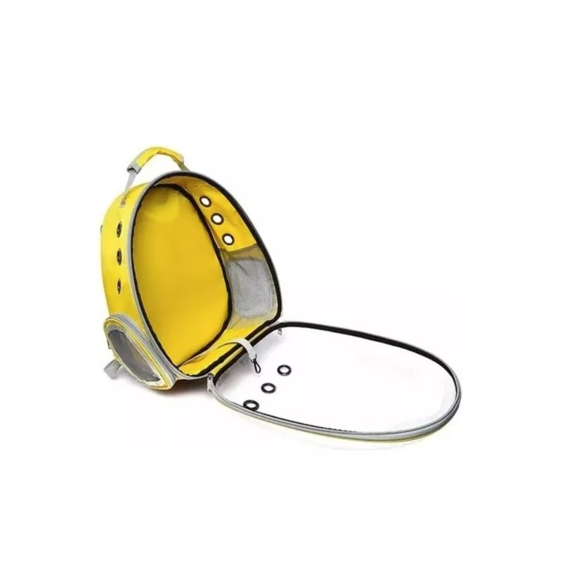 GENERICO - Mochila Bolso Transportes Transparente Mascotas Amarillo A
