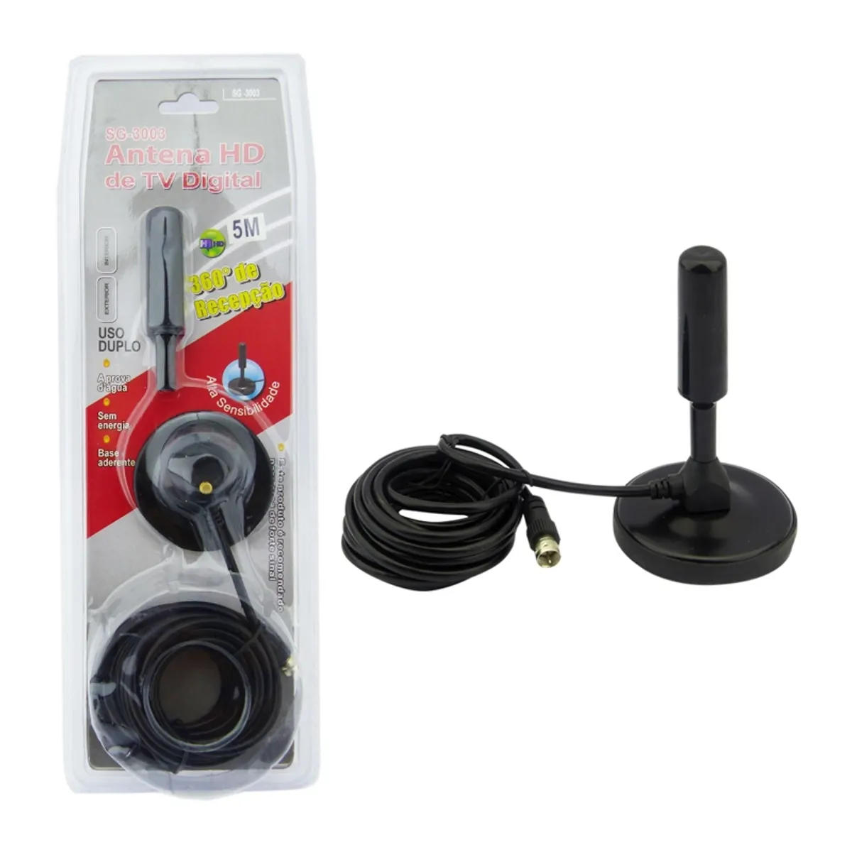 GENERICO - Antena Tv Digital Abierta 4.3 Metros Coaxial Dbi Interior