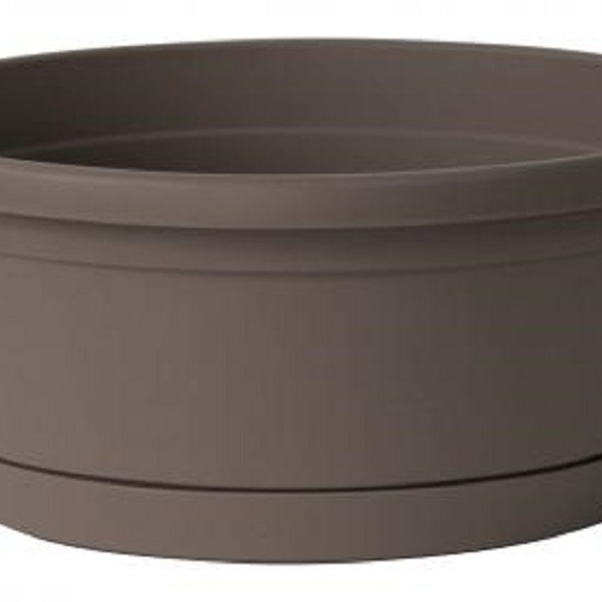 EURO3PLAST - Macetero plástico con plato 25 x 11 cm color taupe