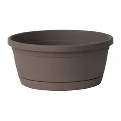 EURO3PLAST - Macetero plástico con plato 25 x 11 cm color taupé