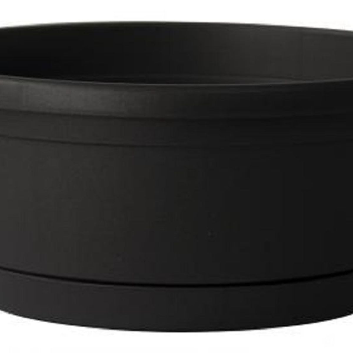 EURO3PLAST - Macetero de plástico con plato 25x11 cm color Gris Antracita