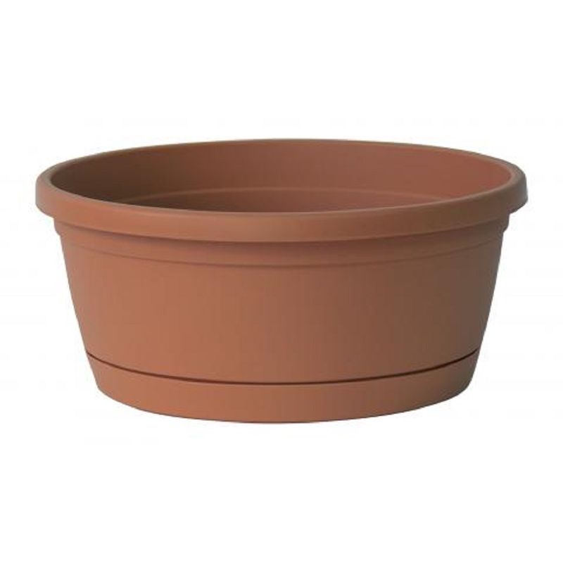 EURO3PLAST - Macetero de plástico con plato 25x11 cm color Terracota