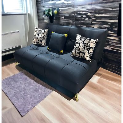 Imagen 2 del producto FUTON PEQUEÑO DE 150 CM ECO GOLD BLACK con cojines