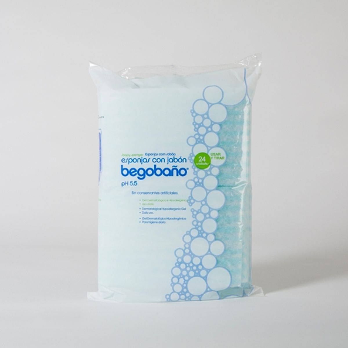 GENERICO - Esponja Jabonosa Begobaño Para Baños Sin Enjuague Pack 24un.