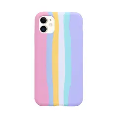 GENERICO - Carcasa Silicona Para iPhone 11 Arcoiris Pastel