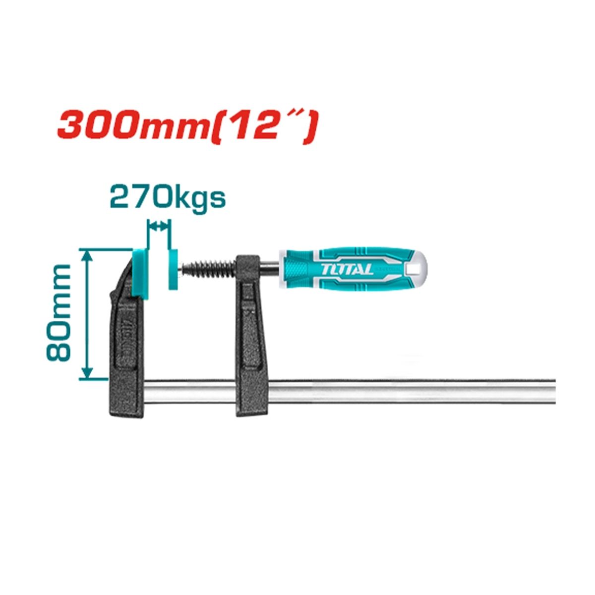 TOTAL TOOLS - Prensa Sargento tipo F 80 X 300mm Industrial TOTAL