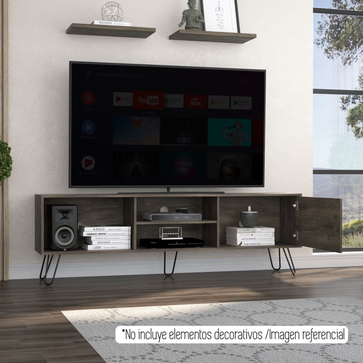 FMFURNITURE - Mueble Para TV 70" Café Oscuro