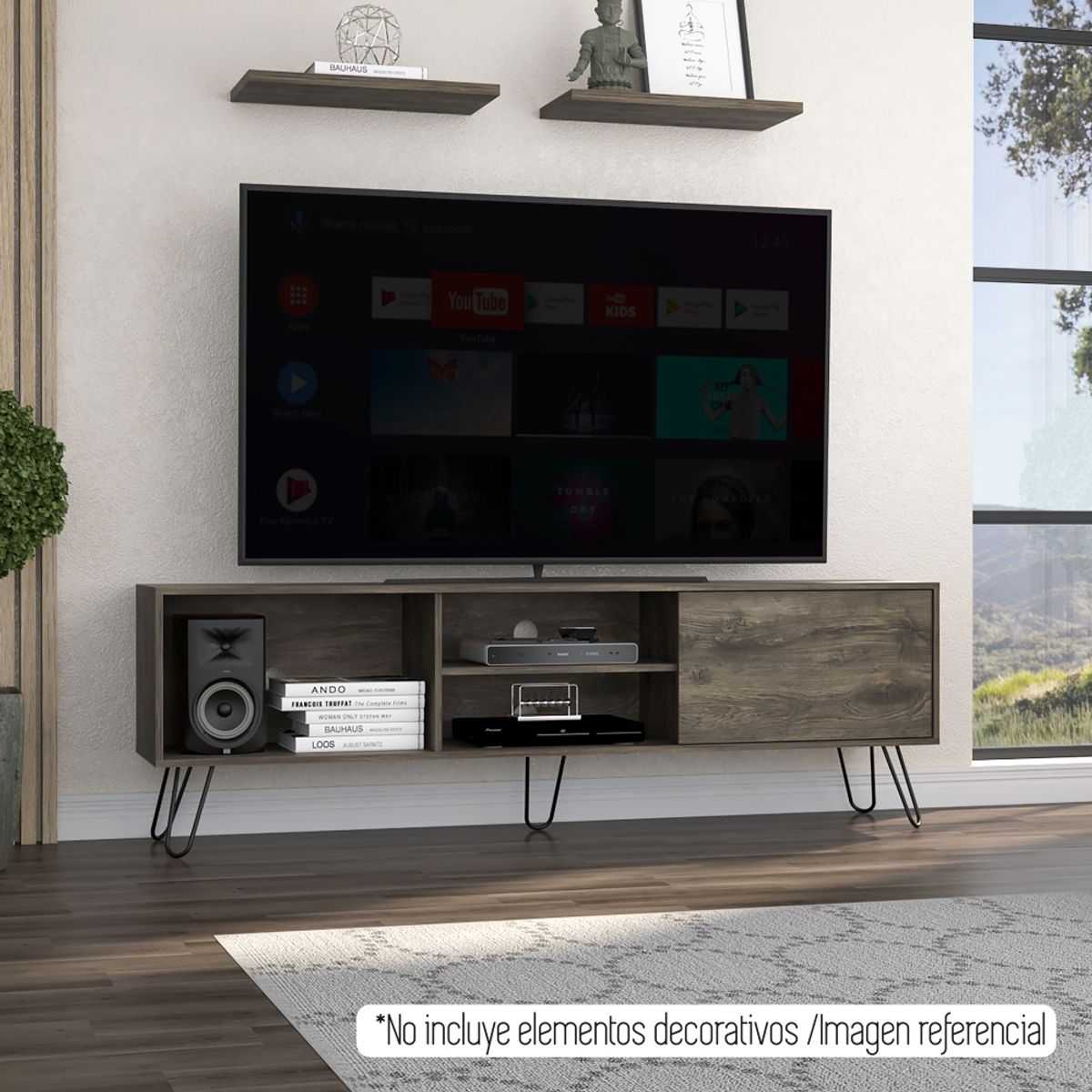 FMFURNITURE - Mueble Para TV 70" Café Oscuro