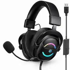 HP - Audífonos Gamer USB DHE-8006 Audio 7.1 + Iluminación RGB