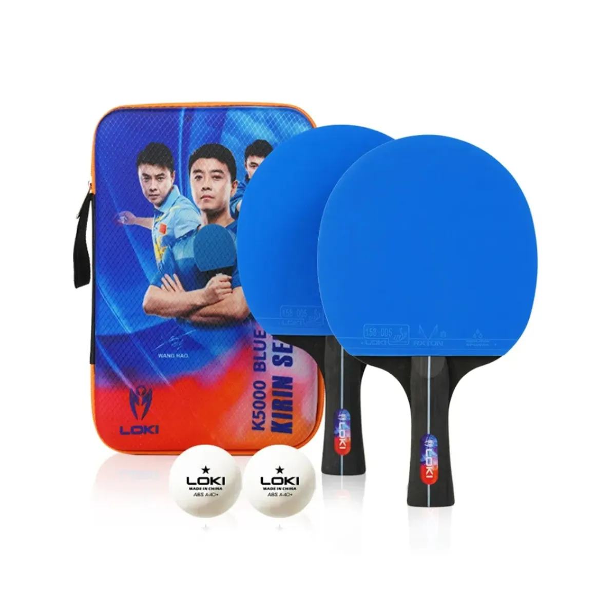 LOKI - Set 2 Paletas De Ping Pong Loki K5000 Nivel Inicial Mango FL