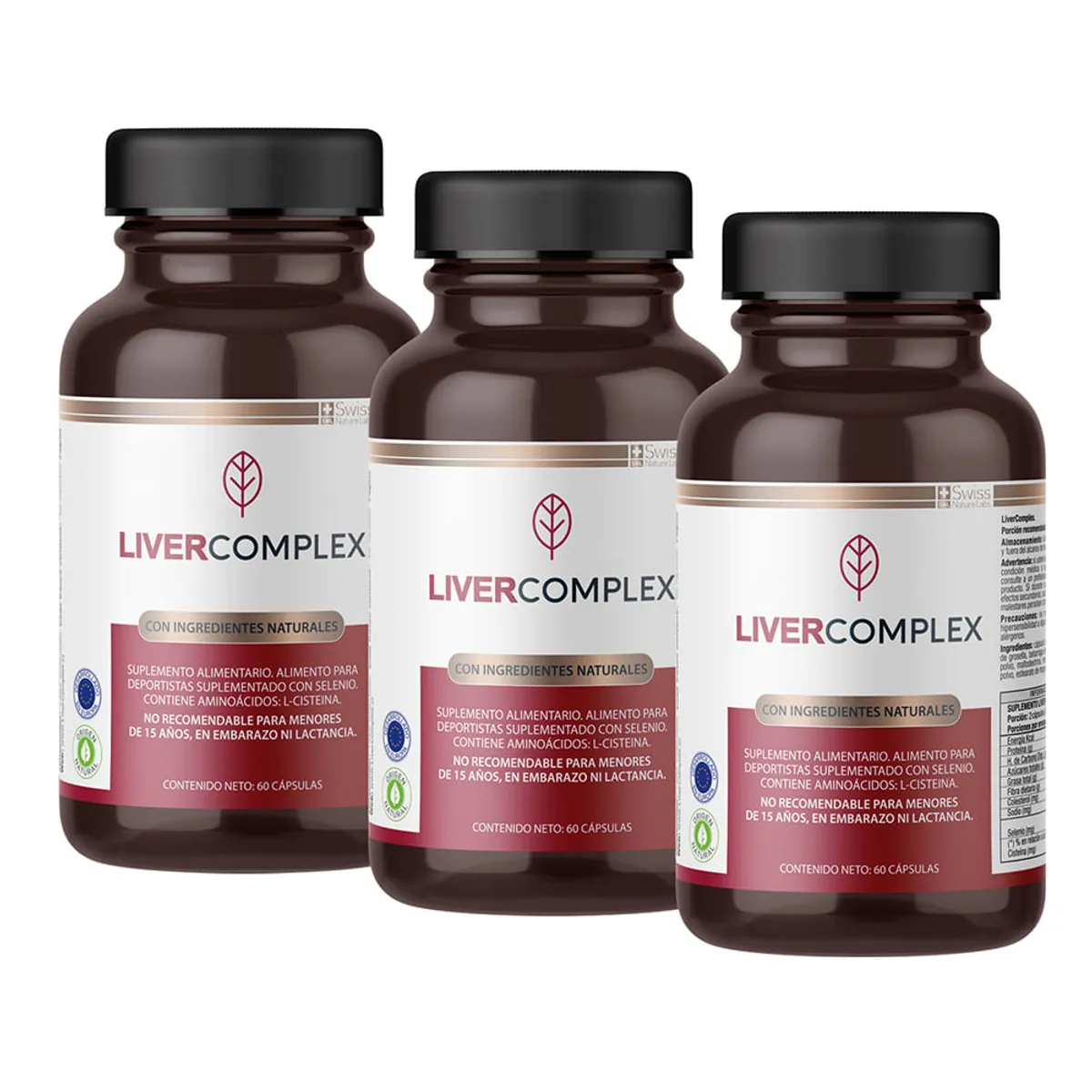 LIVER COMPLEX - Pack  3 Liver Complex Salud Hepatica 180 Capsulas