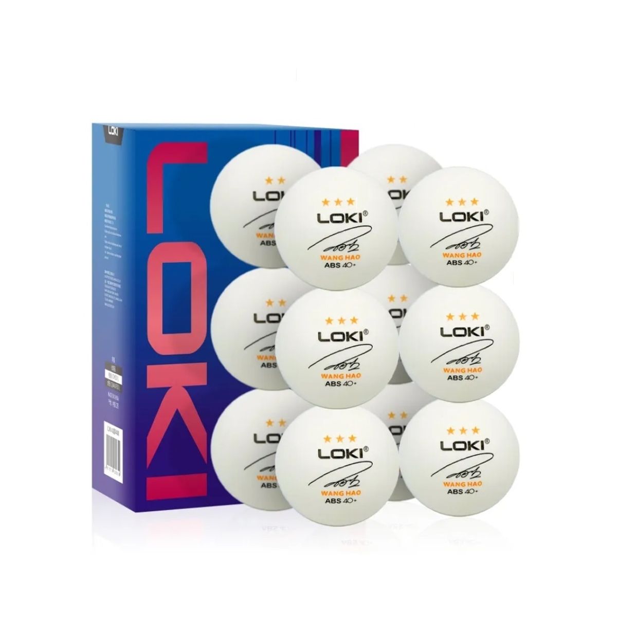 LOKI - Set 12 Pelotas Ping Pong Pro 3 Estrellas Abs 40+ Loki