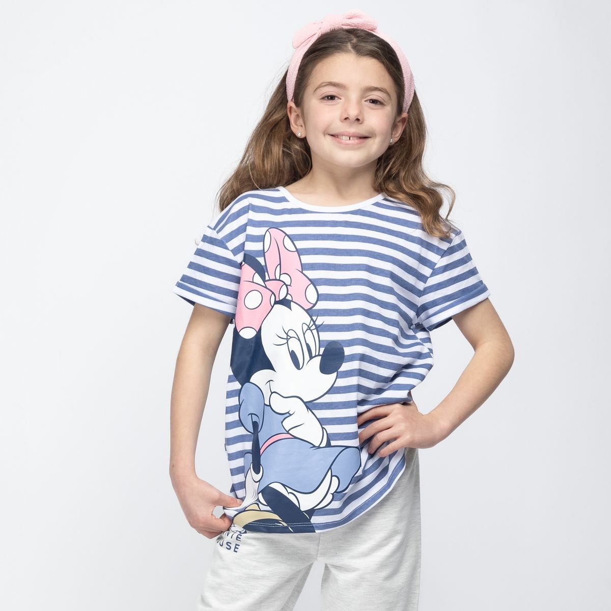 DISNEY - Polera Niña Minnie Rayas Blanco Disney
