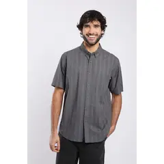 FROENS - Camisa manga corta Texture hombre Military gris