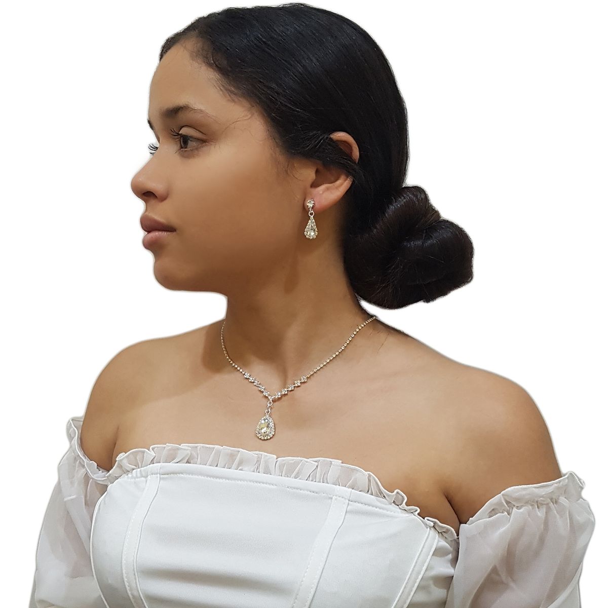 GENERICO - Set De Collar Y Aros Para Fiesta Elle