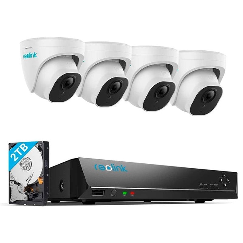 REOLINK - Kit de 4 Cámaras de Seguridad 4K Ultra HD PoE Reolink