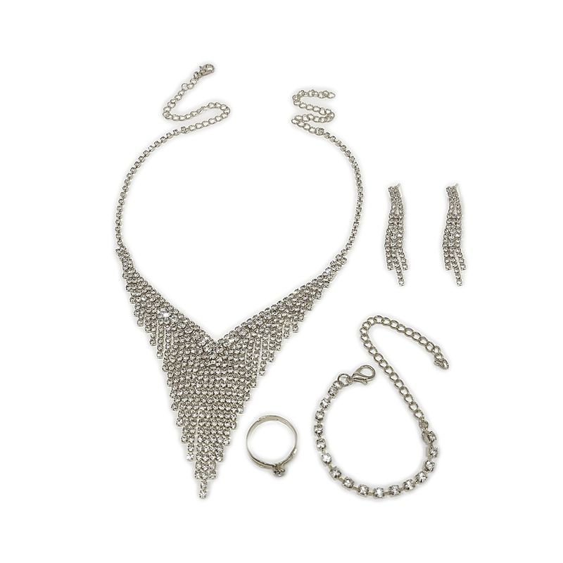 GENERICO - Set Para Fiesta Collar - Aros - Pulsera - Anillo -  Goit