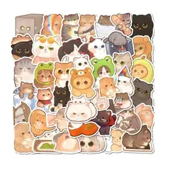 GENERICO - 50 Stickers De Gatitos Bebes Kawaii - Etiquetas Autoadhesivas - S341