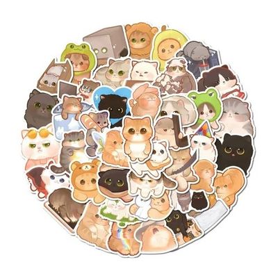 Imagen 2 del producto 50 Stickers De Gatitos Bebes Kawaii - Etiquetas Autoadhesivas - S341