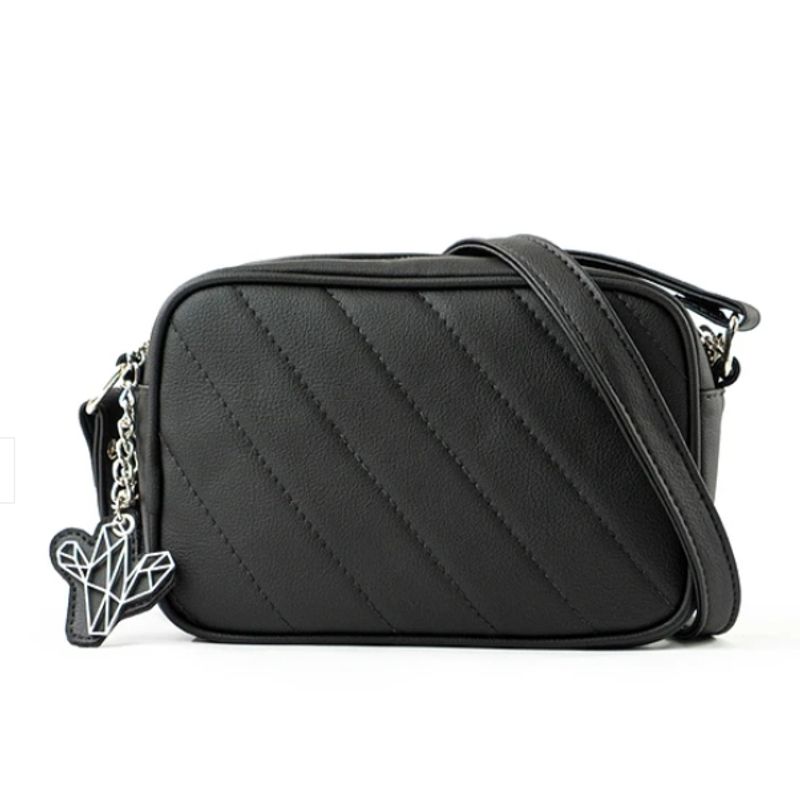 GENERICO - Bandolera Hanna Black cuero de cactus vegano