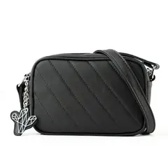 GENERICO - Bandolera Hanna Black cuero de cactus vegano