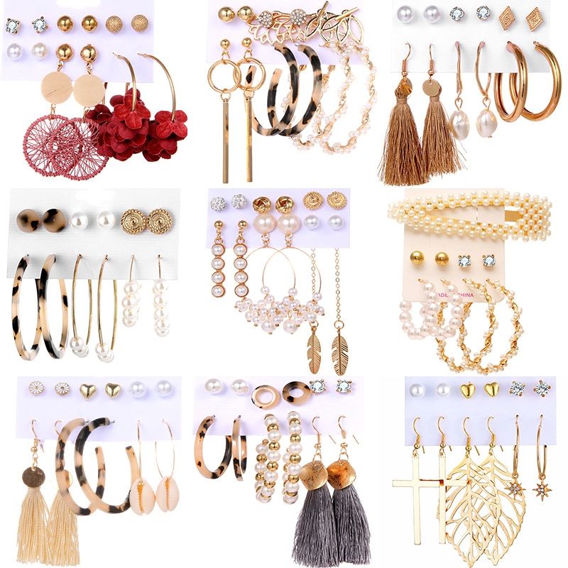 VATYERTY - 54 pares de pendientes de perlas acrílicas para mujeres-3