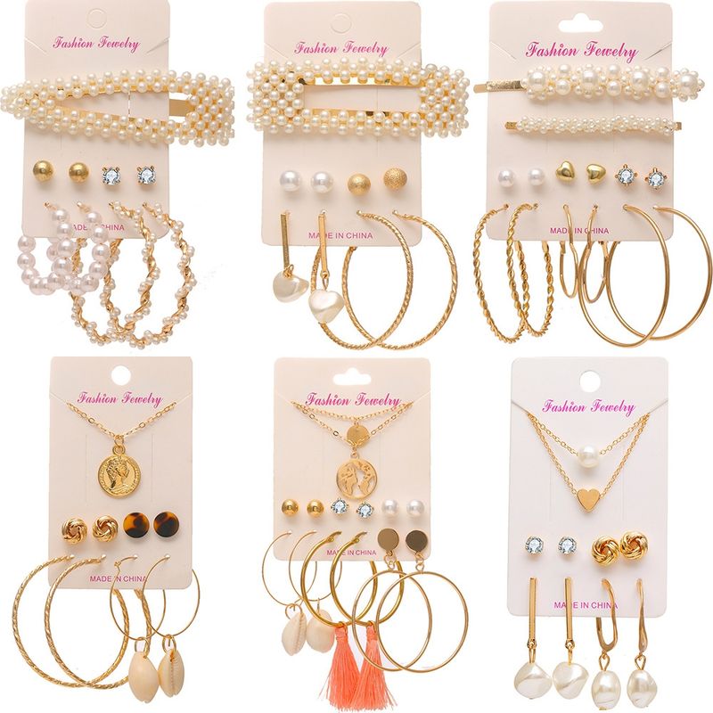 VATYERTY - 34 pares de pendientes de perlas simples para mujeres