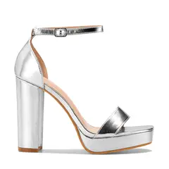 WEIDE - Sandalia Taco Fiesta Plateada Mujer YOU189