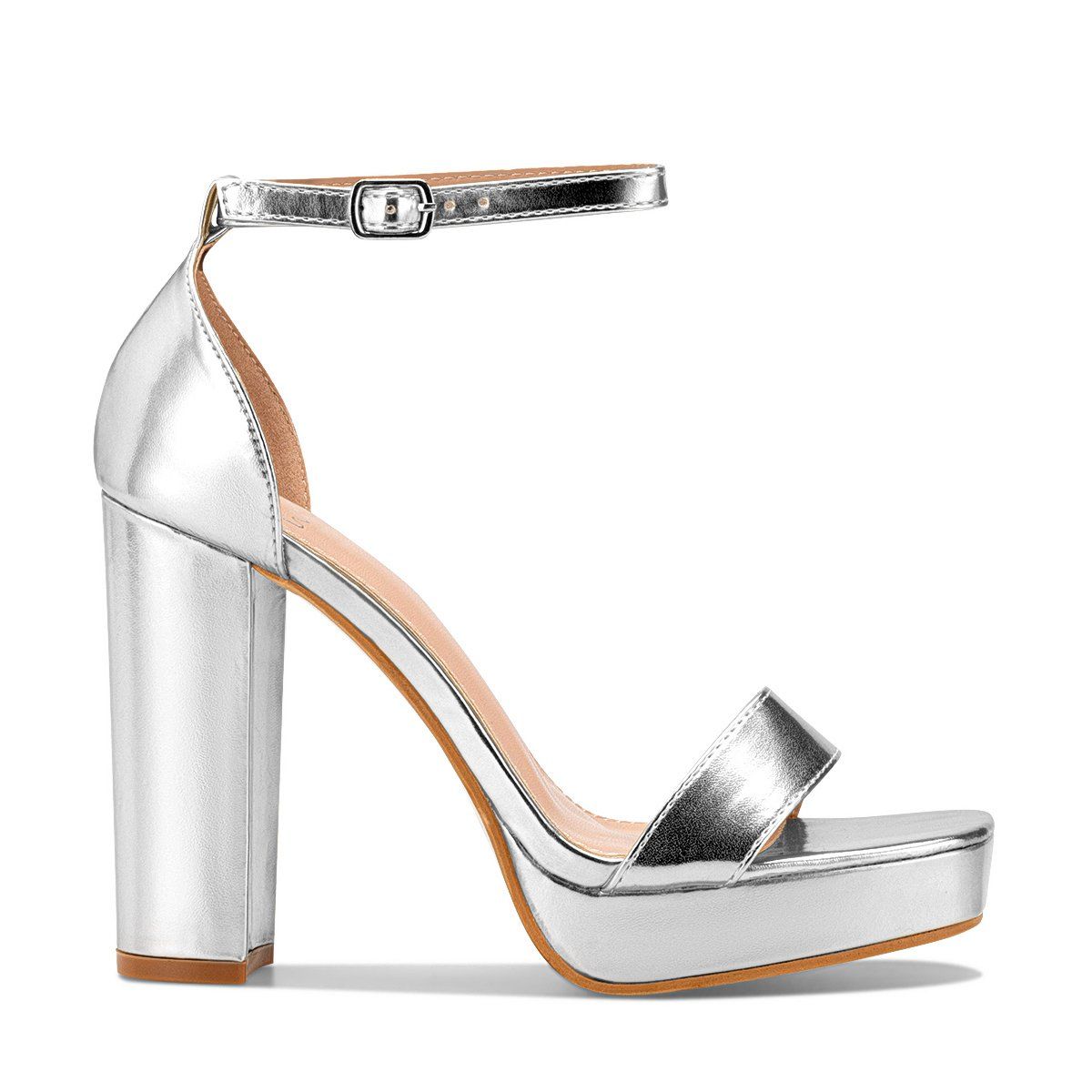 WEIDE - Sandalia Taco Fiesta Plateada Mujer Weide YOU189