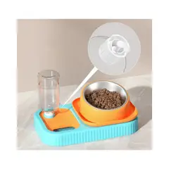 GENERICO - Plato Doble Para Gatos o Perros Dispensador De Agua y Comida