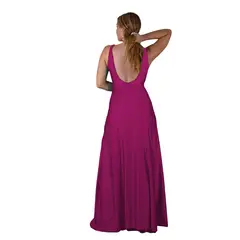 MARIA PASKARO - Vestido Largo Algarve Magenta Lycra - Magenta