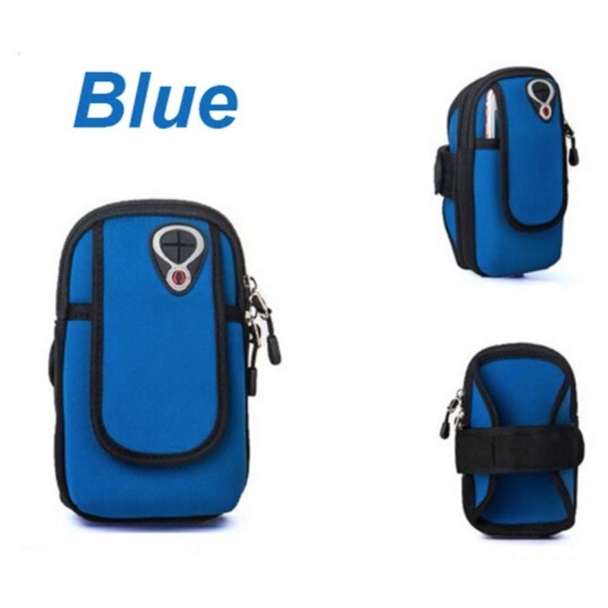 GENERICO - Bolsa AZUL  Riñonera con Soporte para Brazalete de Telefono