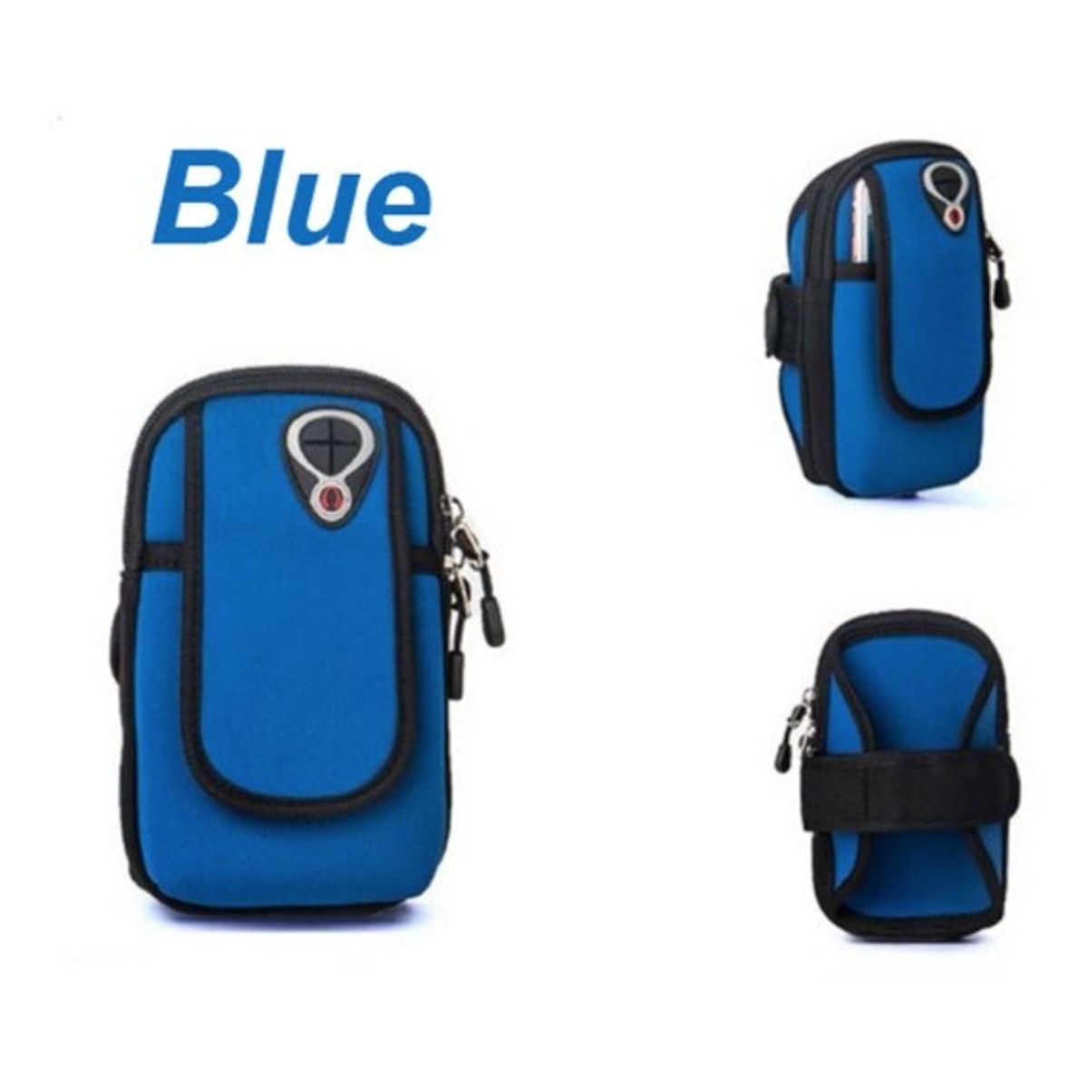 GENERICO - Bolsa AZUL  Riñonera con Soporte para Brazalete de Telefono