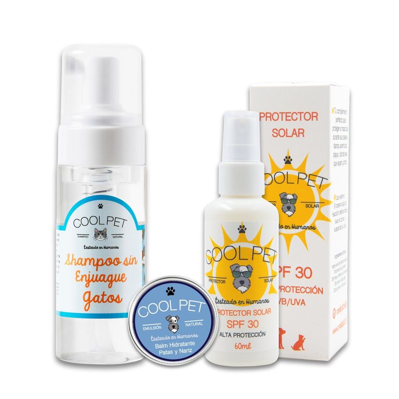 COOLPET - Pack Especial Gatos Verano con Protector Solar y Shampoo