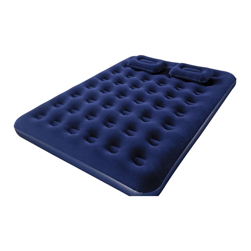 BESTWAY - COLCHÓN INFLABLE DOBLE + INFLADOR + 2 ALMOHADAS